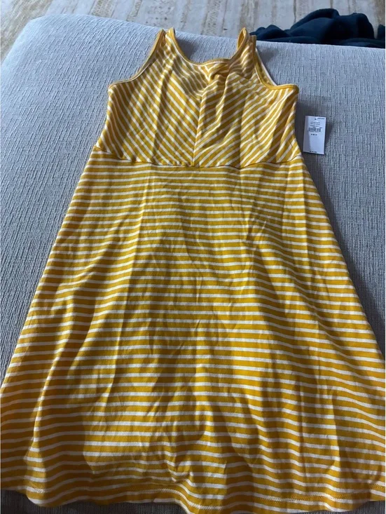 Old Navy Yellow and White Striped Sleeveless Dress Size S (6-7)