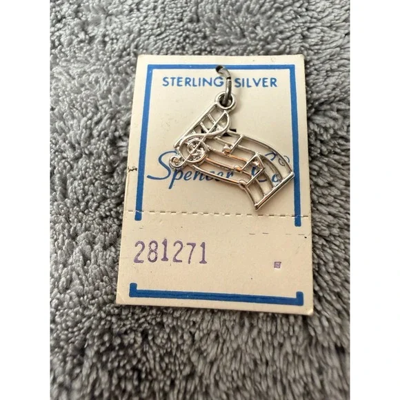 Vintage Spencer co. Sterling Silver Charm Musical Notes