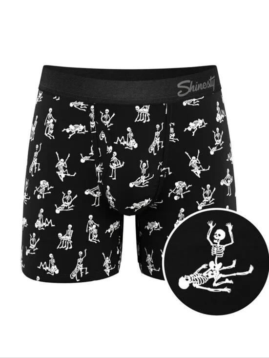 The Bare Back Bones Glow in the Dark Skeletons Ball Hammock Pouch Underwear Wfly