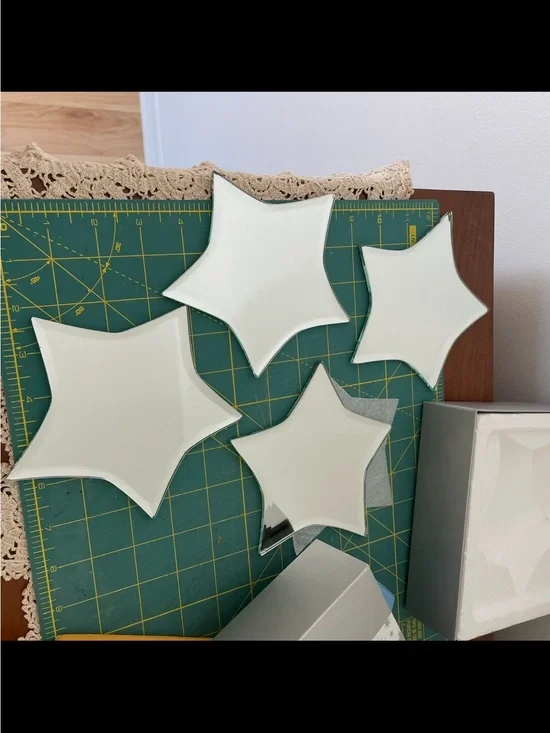 Crate and Barrel Mirror Star Candle Coasters - Set of 4