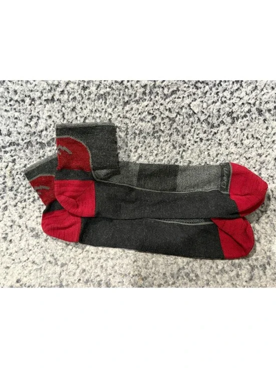 Darn Tough Merino Wool Performance Crew Socks Black Red NWOT