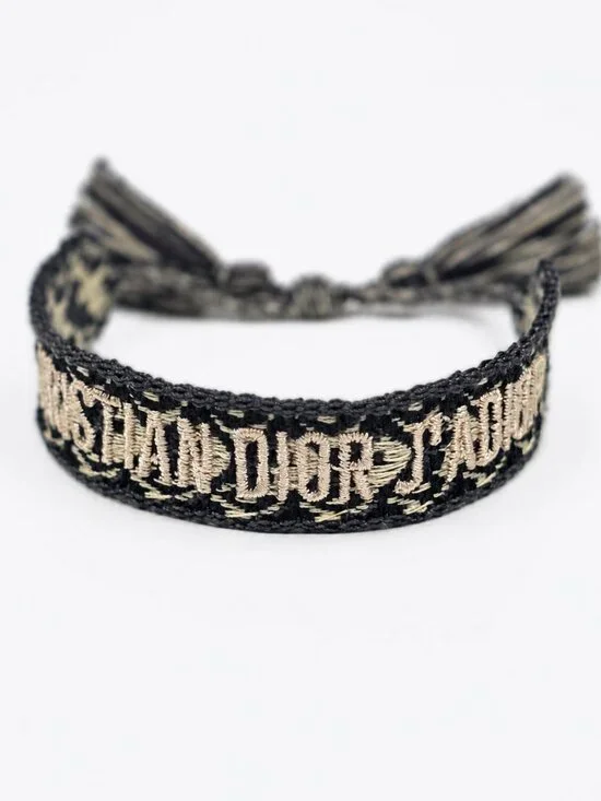 Christian Dior J’Adior Woven Friendship Bracelet – Navy/Cream - New