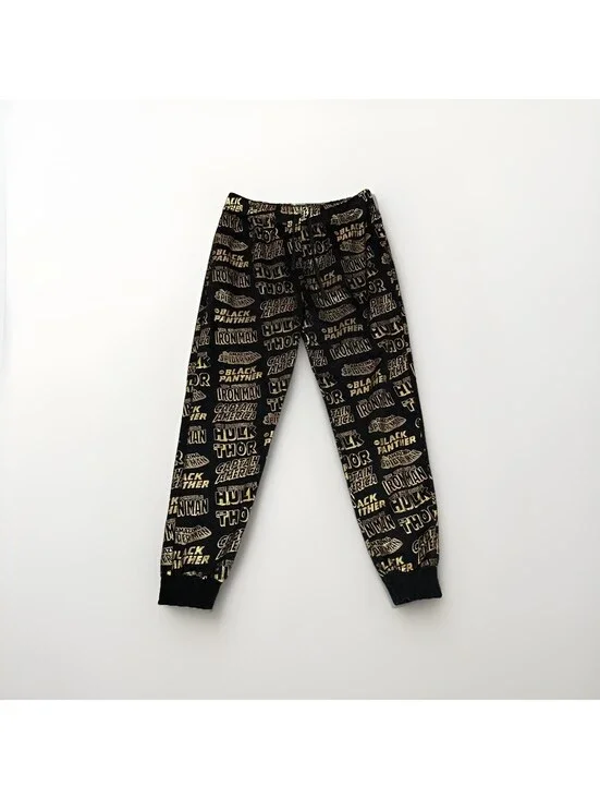 Marvel Legends Pajama Bottoms Faux Gold Large Mens Flashy Text Captain America