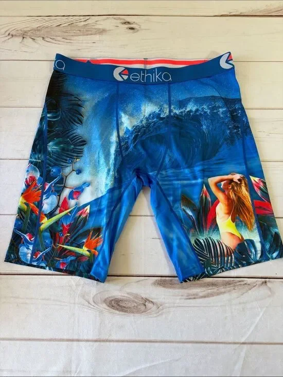 ethika Stay Wavy Boxer Briefs Tropical Ocean Scene