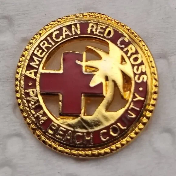 American Red Cross Palm Beach County Pinback Lapel Pin Brooch