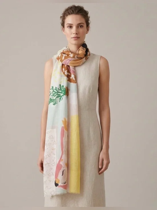 Anthropologie Geranium Drawing Room Scarf