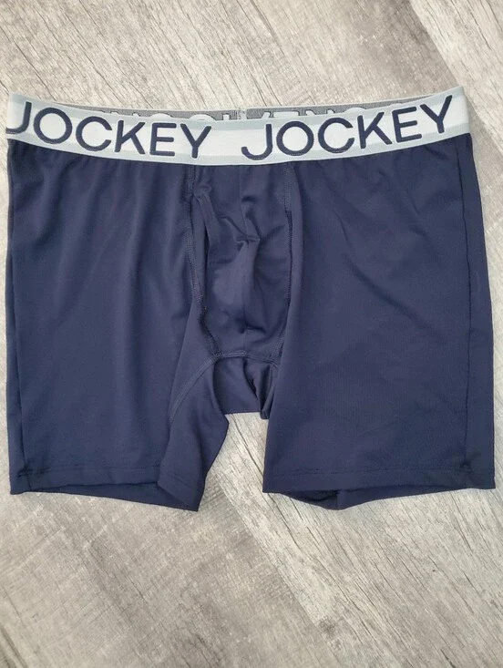 Jockey Navy Boxer Briefs with White Branded Waistband