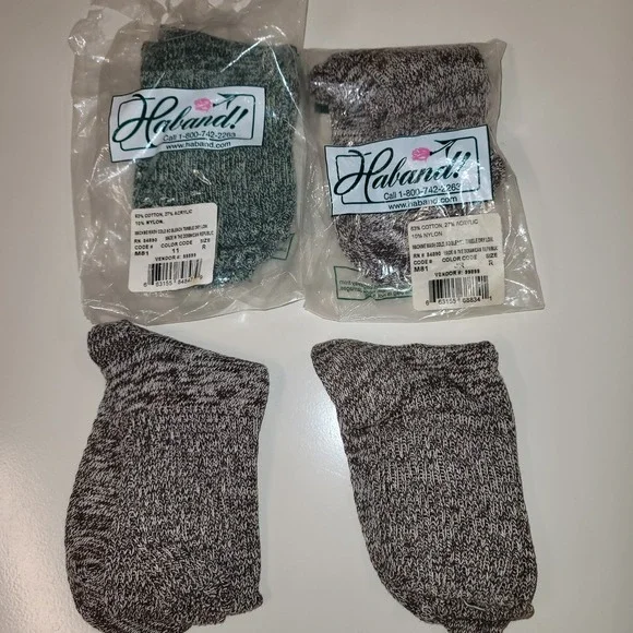 Haband 4 Pairs Acrylic Crew Socks M81 Large Made in Dominican Republic‎
