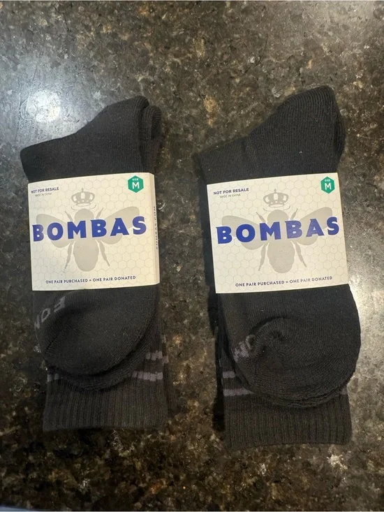 *Bombas Men's Black Athletic Ankle Socks (TWO PAIRS)