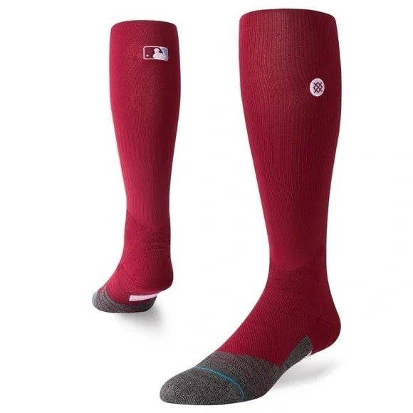 Stance MLB Diamond Pro OTC Socks Maroon Size Large NWT
