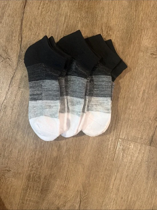 Men's Low-Cut Athletic Socks - Black & Gray (3-Pack)