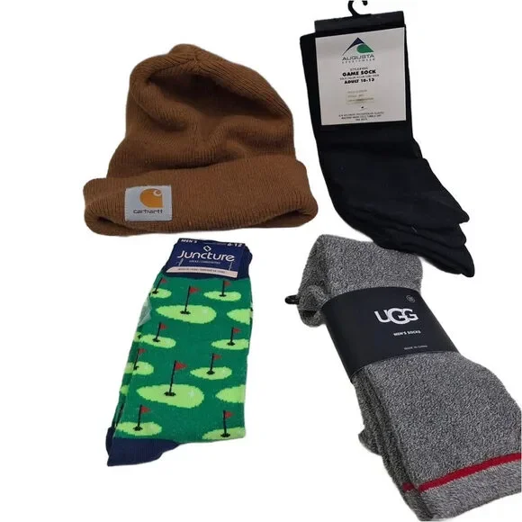 New Ugg Augusta Juncture Golfing Green Non Slip Men's Socks w bonus Carhart Cap