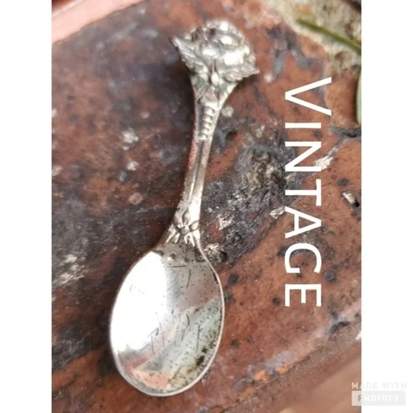 Vintage sterling‎ spoon brooch