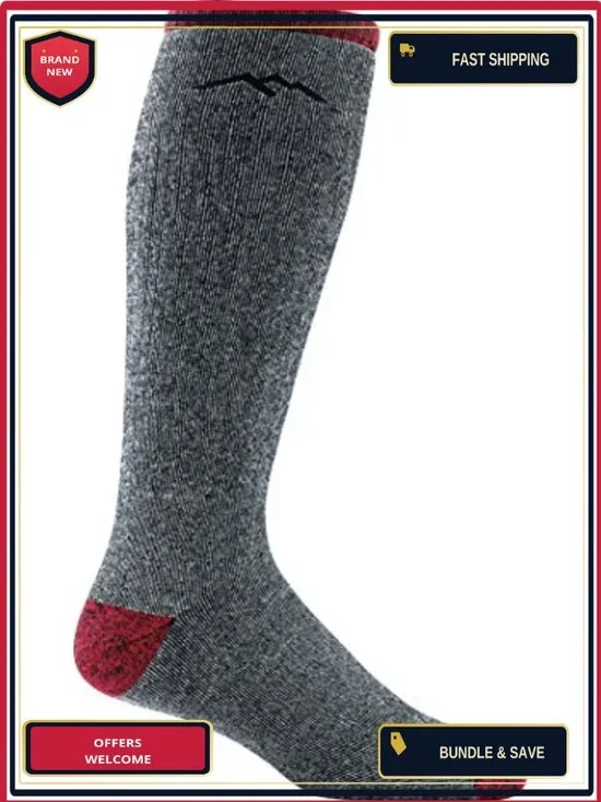 Men's Merino Wool Over Calf Cushion Hiking Socks - Seamless, All Weather
