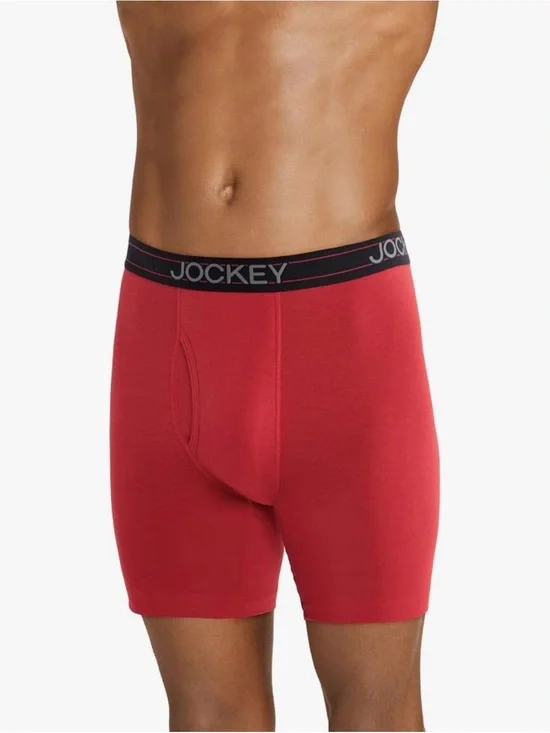 Jockey Underwear Lightweight Cotton Blend 7” Boxer Brief 4-Pack Mens Size S