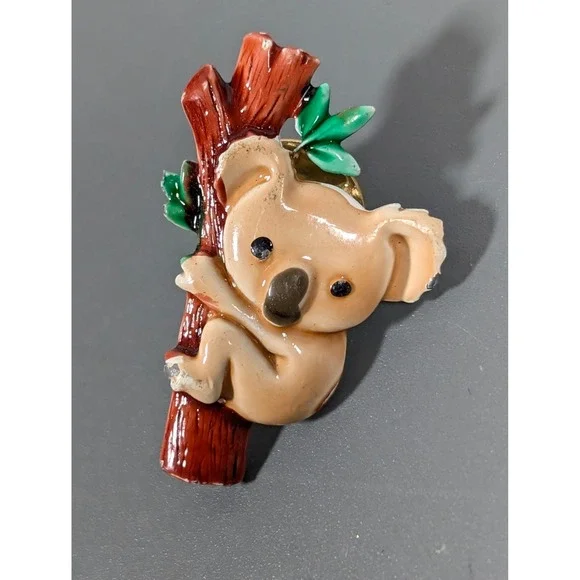 Vintage JJ Jonette Koala‎ Bear Enamel Tack Pin Cute Animal Brooch