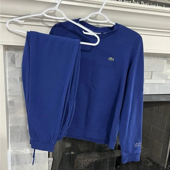 Lacoste Women's Royal Blue Crewneck Sweater and Jogger Set