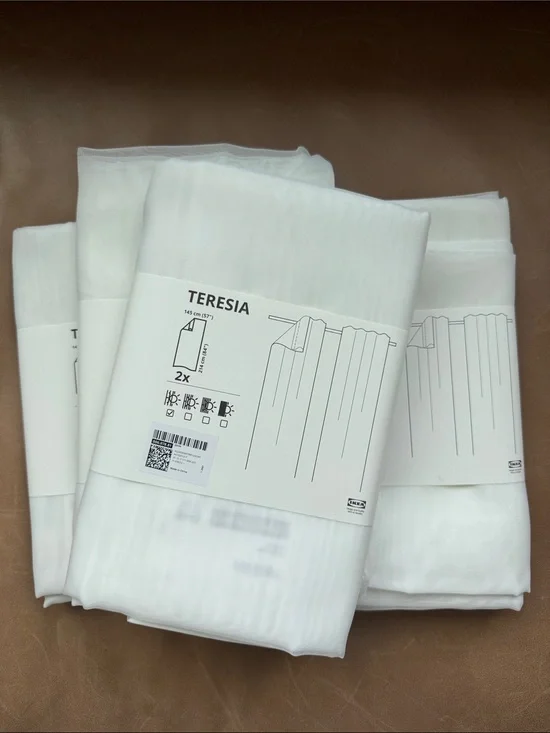 IKEA TERESIA Sheer White Curtains 57” x 84” Lot of 8 Panels NIP