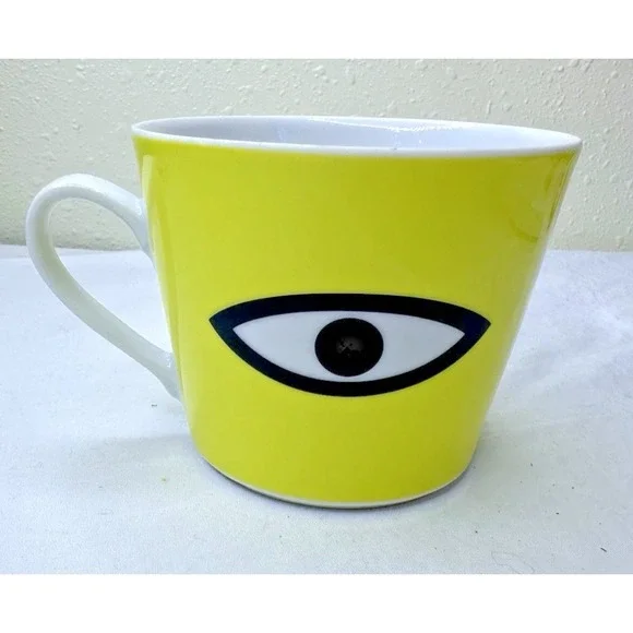 IKEA Walter Van Beirendonck Mug Yellow‎ Eye Made Poland Ceramic