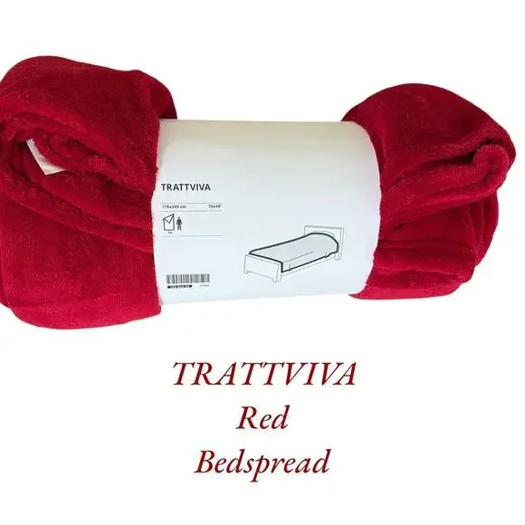IKEA TRATTVIVA Twin Red Bedspread 70