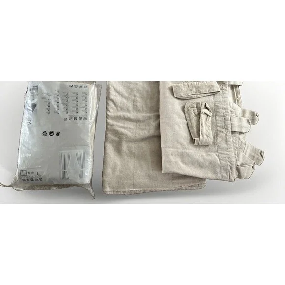 Ikea LENDA curtains 4 panels top tabs  55