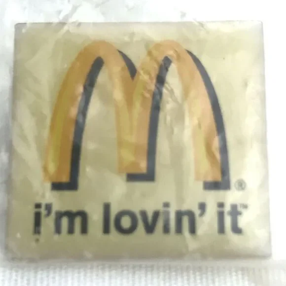 McDonald's I'm Lovin' It Vintage Pin Brooch Crew In Original Package Slogan