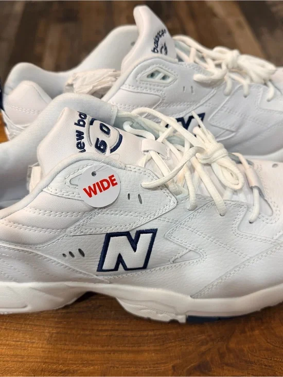 New Balance 608 MX608WT Men’s Size 13 2E Wide White Navy Leather Sneakers NEW