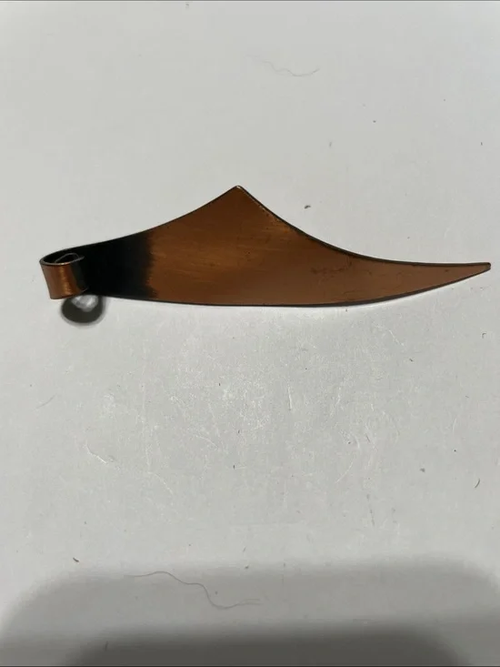 Copper Metal Brooch -Sleek Curved Design