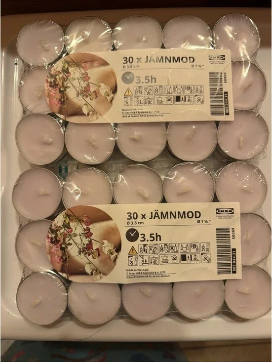IKEA JÄNNMOD Tea Light Scented Candles 30/pk Each BUNDLE OF 2 NWT Sealed