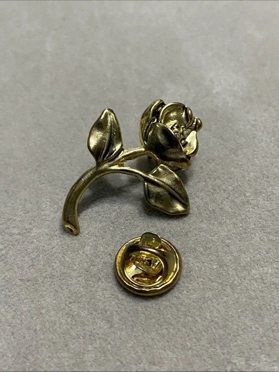 Gold Rose Lapel Pin