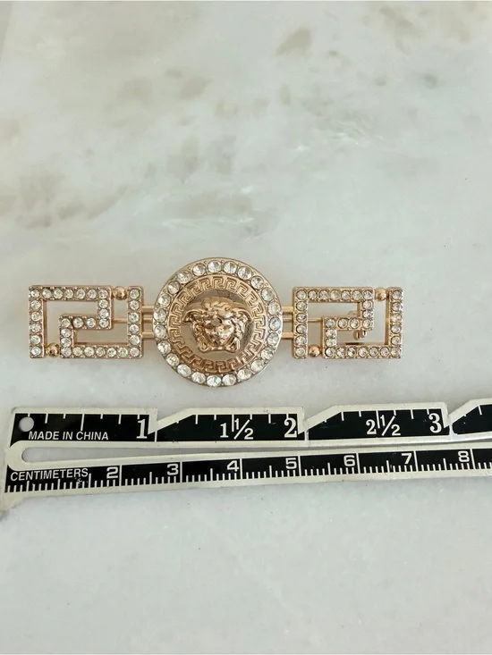 Crystal medusa brooch