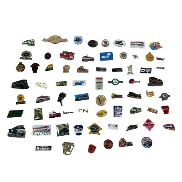 Assorted Vintage Train Railroad‎ Enamel Metal Lapel Pin Huge Lot Amtrak Employee