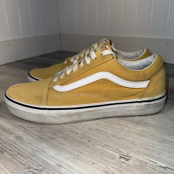 Vans Old Skool Sk8 Low‎ Suede Skateboarding Athletic Shoes Yellow Men's Size 8