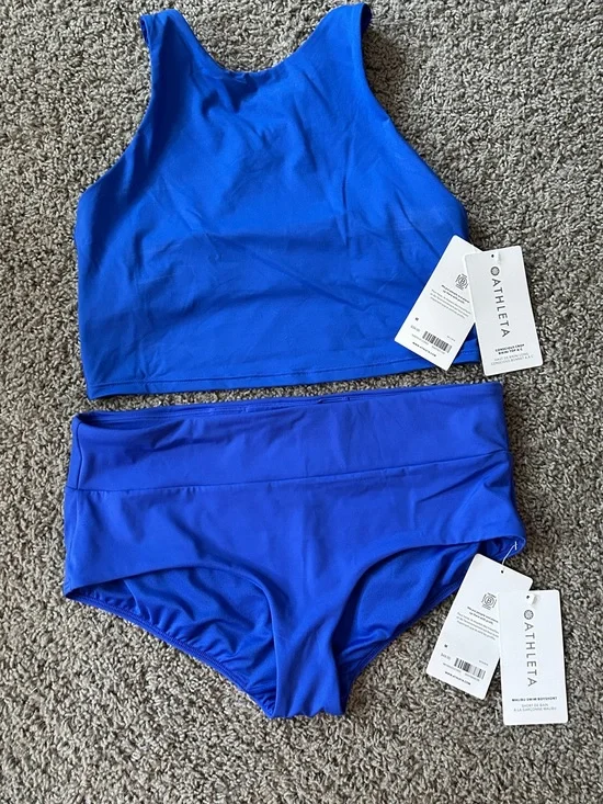 Athleta Blue Tankini Two-Piece Swim Set