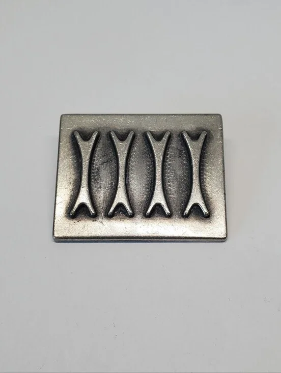 Vintage Brodrene Mylius Modernist Pewter Brooch