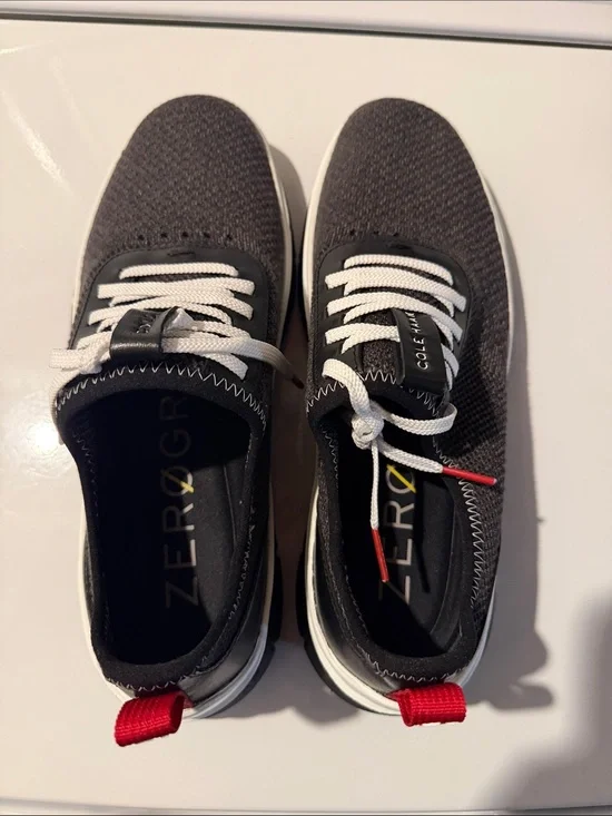 Cole Haan Black Knit Athletic Sneakers with White Laces NO BOX