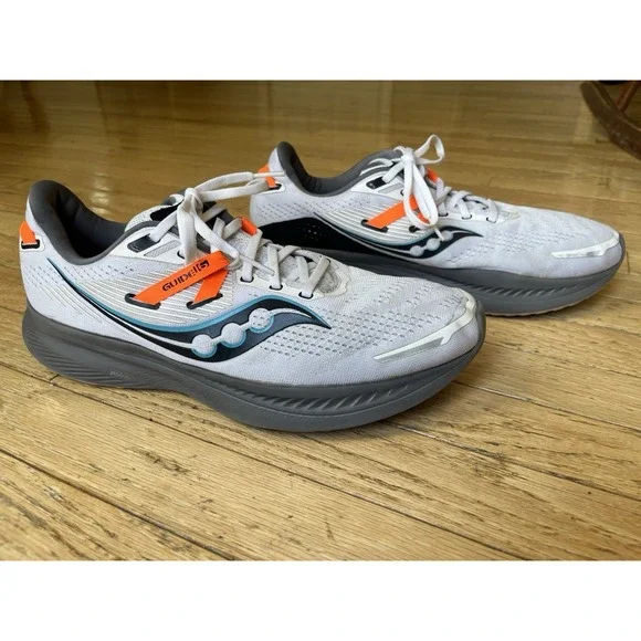 Saucony Guide 16 Men's Size 11.5 White Orange Gravel Athletic Running S20810-85