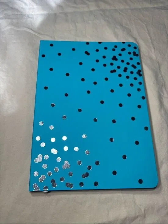 New Teal Dot Hardcover Notebook with Silver Accents Diary Journal