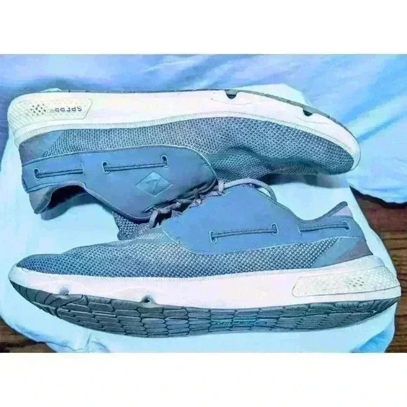 Sperry STS15526 7 Seas Gray 3-EYE Lace-Up Mesh Shoes Men's Size 11.5 M