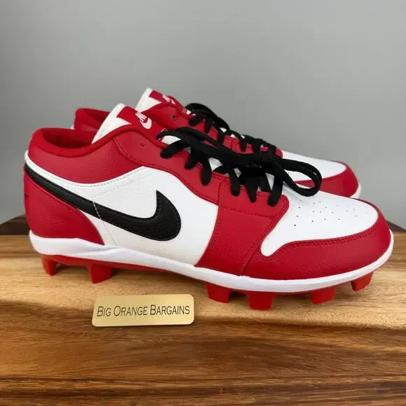 Nike Air Jordan 1 Low Retro MCS Chicago Red Baseball Cleats Size 12 CJ8524-611
