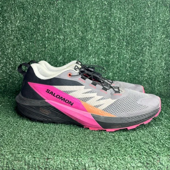 Salomon Sense Ride 5 Trail Running‎ Athletic Sneaker Grey Pink Mens Size 12.5