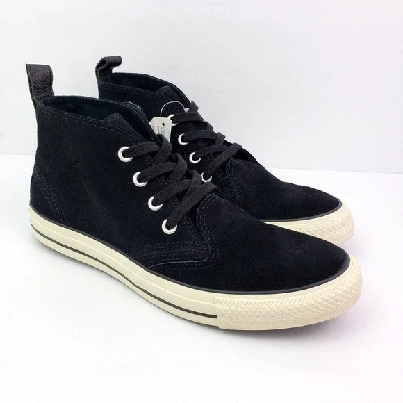 Converse Chuck Taylor Berkshire Mid Mens Sz 8 Womens Sz 10 Black Suede Shoes