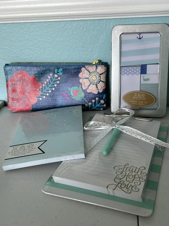 Bundle of Notepads, sticky notes, & Erin Condren pencil case