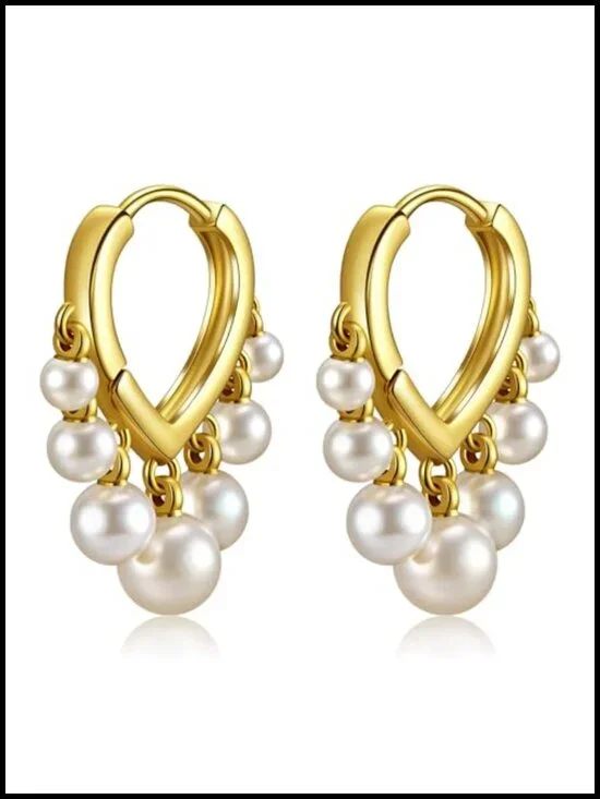 14K Gold Plated Dangle Huggie Hoop Earrings for Women Hypoallergenic Trendy