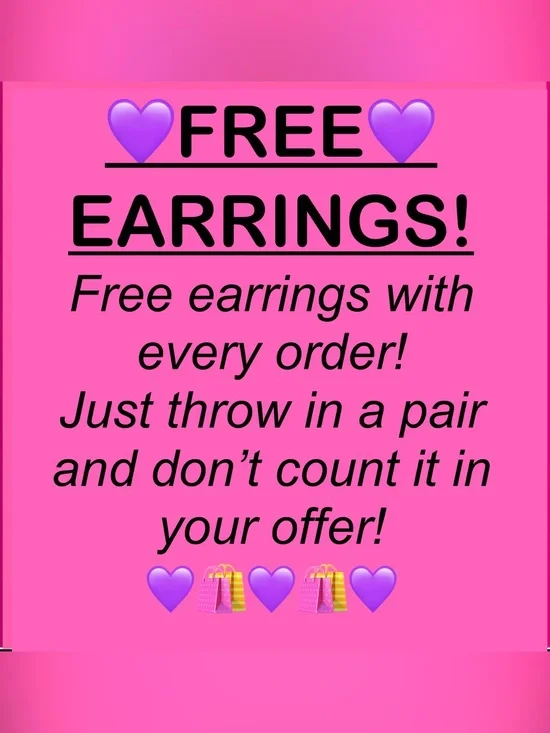 Pink Promotional Sign - Free Earrings Offer