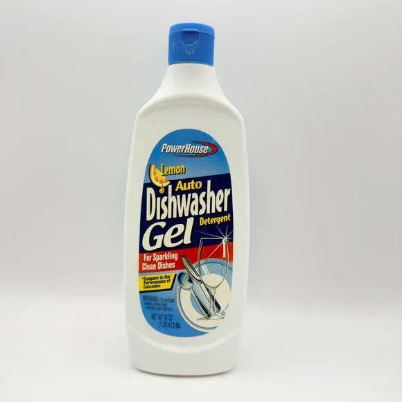 Powerhouse Lemon Auto Dishwasher Gel Detergent  16oz NEW! Vintage