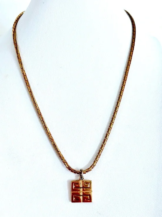 Gold-Tone Square Pendant Necklace - Women's Jewelry