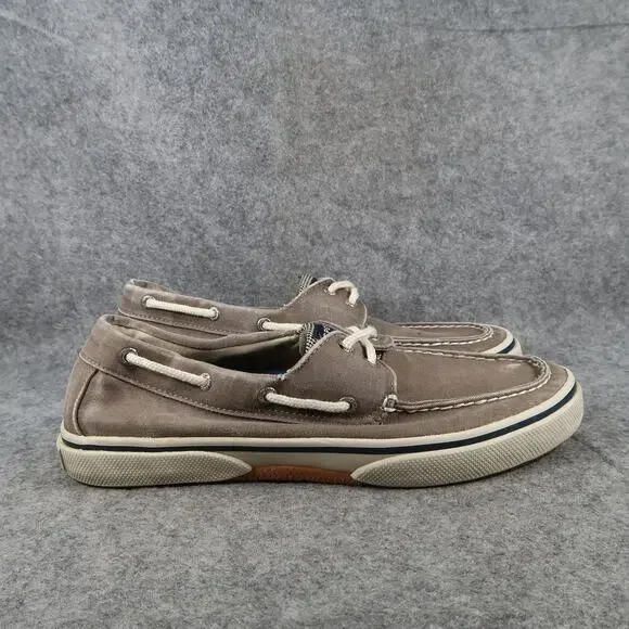 Sperry Boat Shoes Mens 9.5 Halyard 2 Eye Sneakers Canvas Moc Casual Round Toe