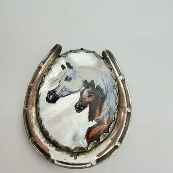 Antique Victorian Sterling Silver Pendant Converted Vesta Case Equestrian Read