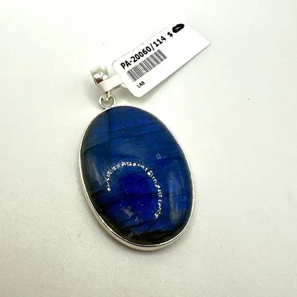 NWOT MONSTER‎ 39x28mm Labradorite in solid sterling silver pendant!